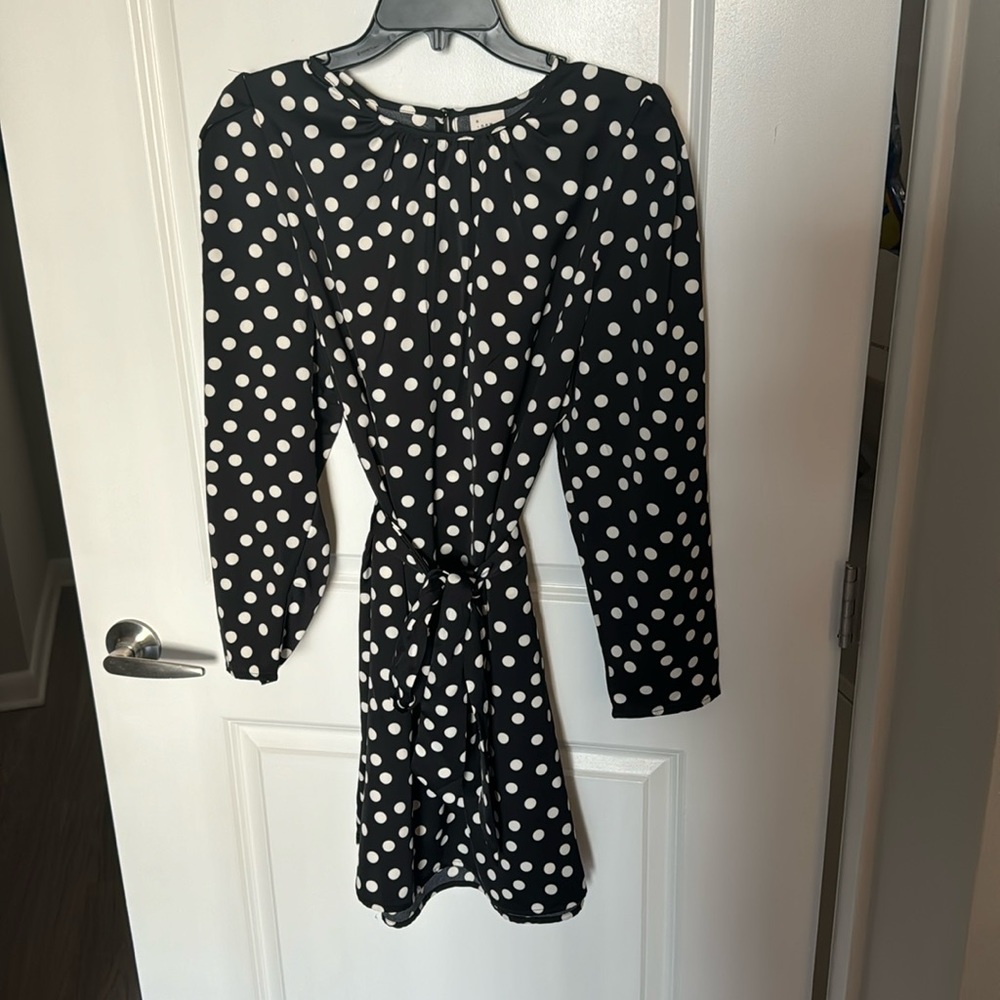 Black and white polka dot dress